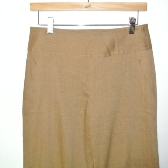 Donna Karan Collection Brown Linen Stretch Pants 4 - Picture 5 of 16